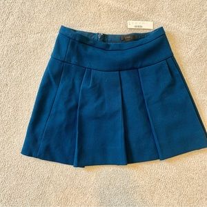 J.Crew Box Pleat Crepe Mini Skirt NWT in Teal Caravan Blue - Size 2